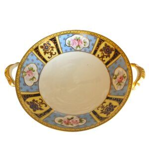 Vintage Nippon Morimuro Hand Painted Footed Bowl